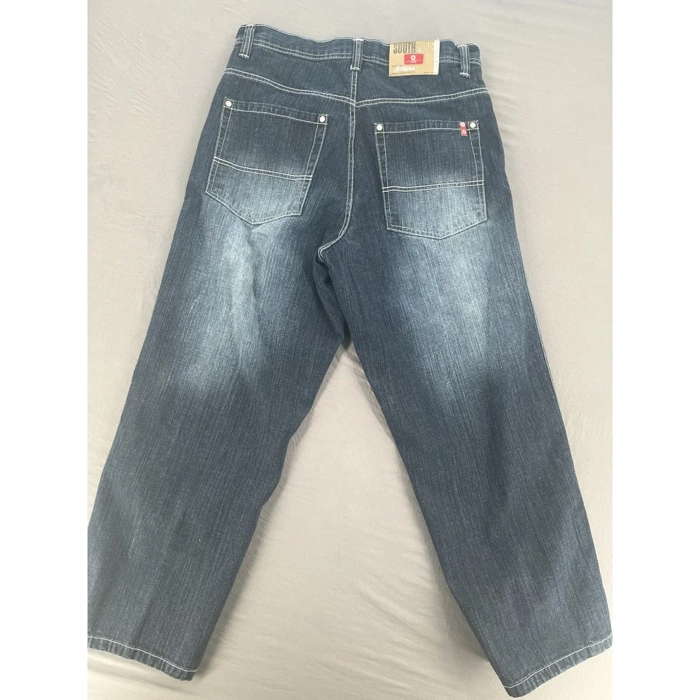 Southpole Jeans Mens 36x30 Black Dark Wash Baggy RN82628 Y2K Vintage